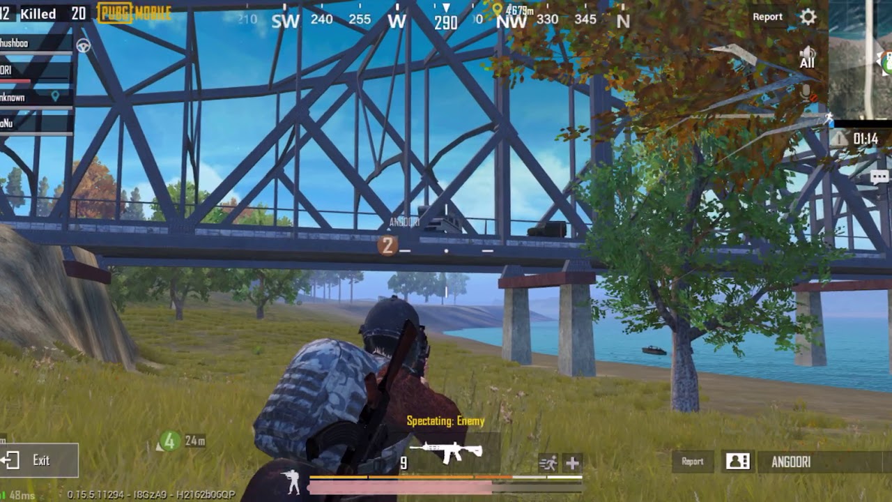 PUBG mobile Hacker flying car on water