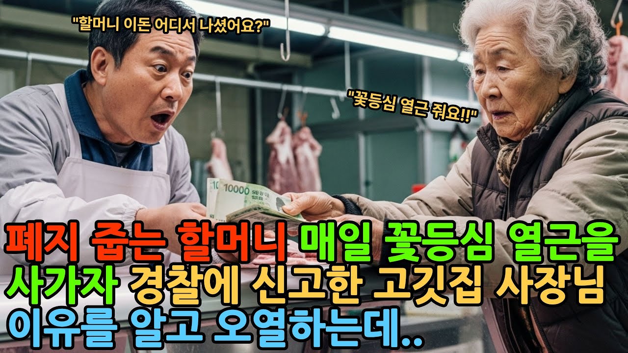 폐지줍는 할머니 매일 꽃등심 열근을 사가자 경찰에 신고한 고깃집 사장님 이유를 알고 오열하는데ㅣ노후사연ㅣ사연라디오ㅣ#감동사연 #노후사연 #오디오북 #오디오사연 #힐링사연 #사연듣기