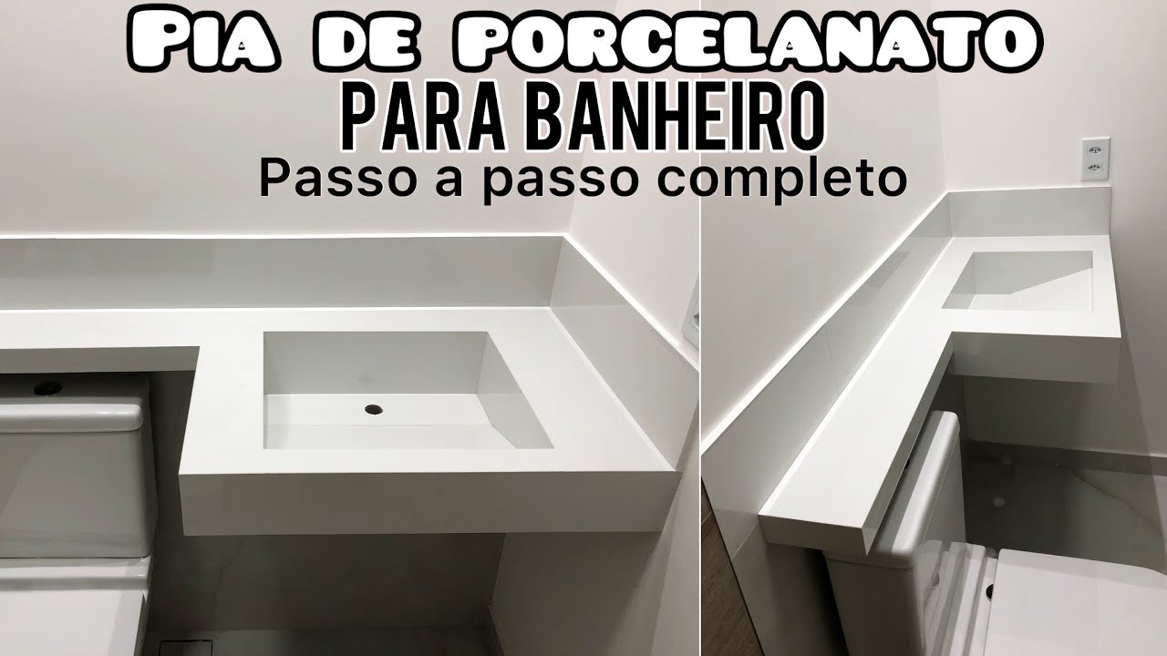 COMO FAZER PIA/BANCADA ESCULPIDA EM PORCELANATO PARA BANHEIRO #FAÇAVOCÊMESMO