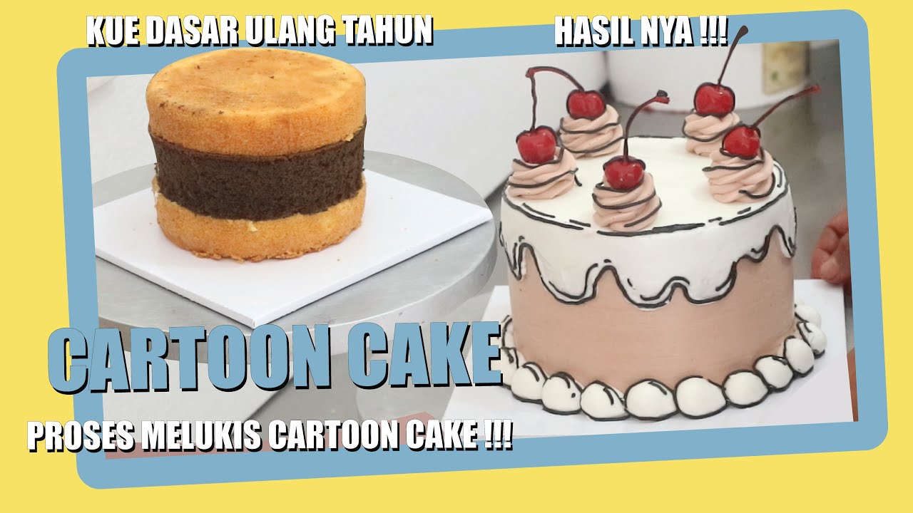 BEGINI CARA MEMBUAT KUE VIRAL CARTOON CAKE / COMIC CAKE | TUTORIALS TO PAINTING CARTOON CAKES