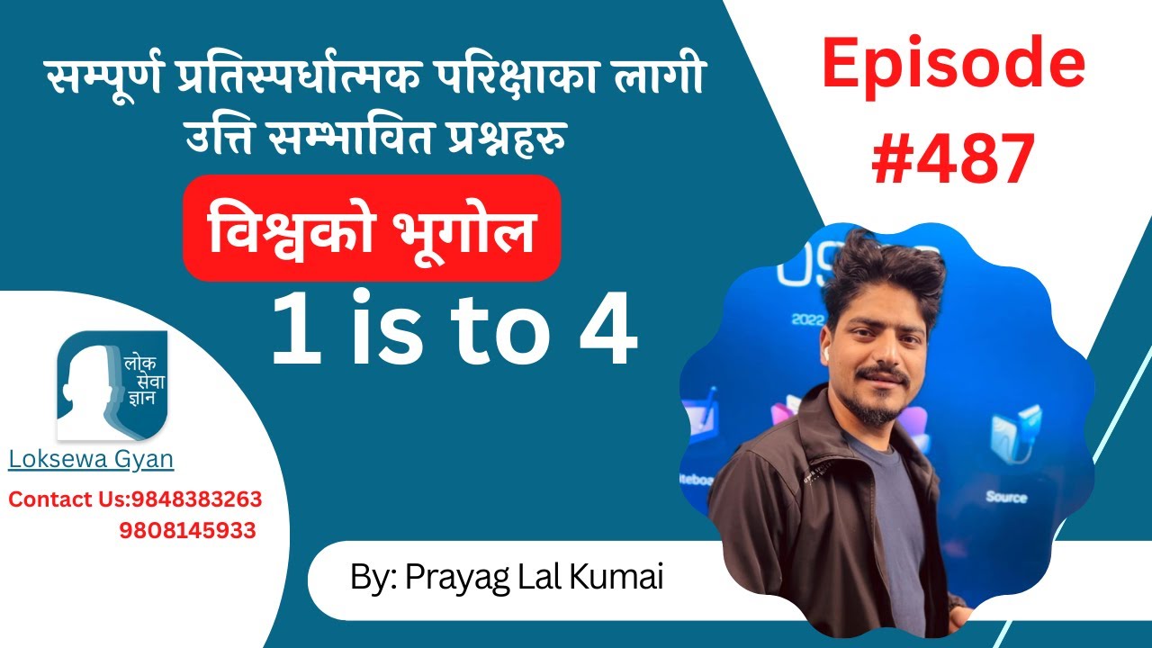 Loksewa Gyan Quiz episode 486 | विश्वको भूगोल| With Prayag Lal Kumai