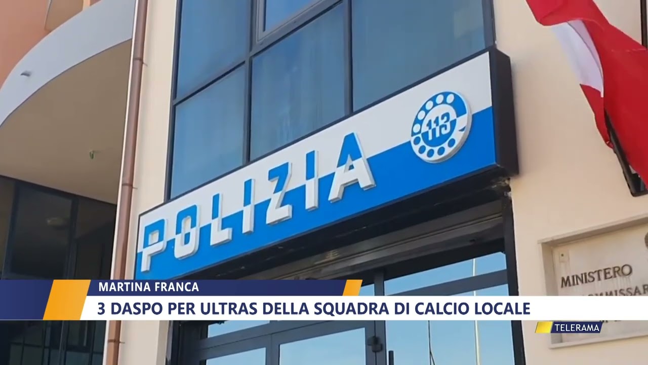 MARTINA FRANCA. 3 DASPO PER ULTRAS DELLA SQUADRA DI CALCIO LOCALE