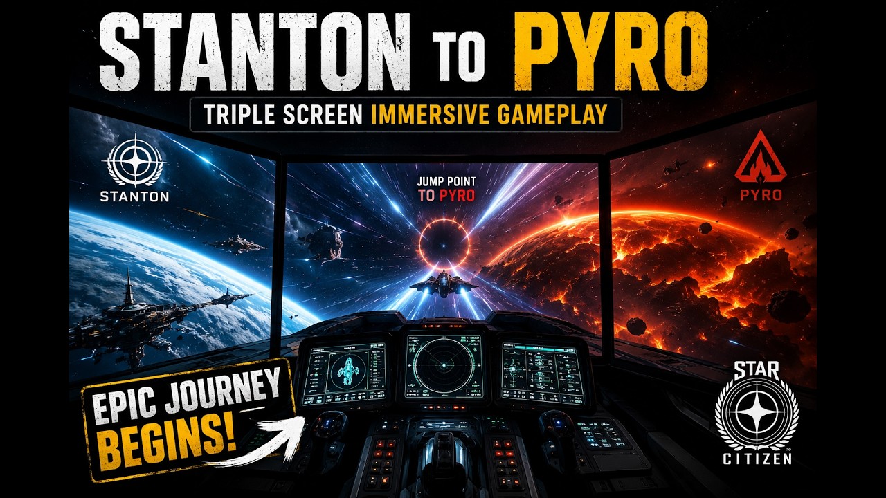 Star Citizen Stanton to Pyro Journey 🚀 | Triple Screen Immersive Gameplay