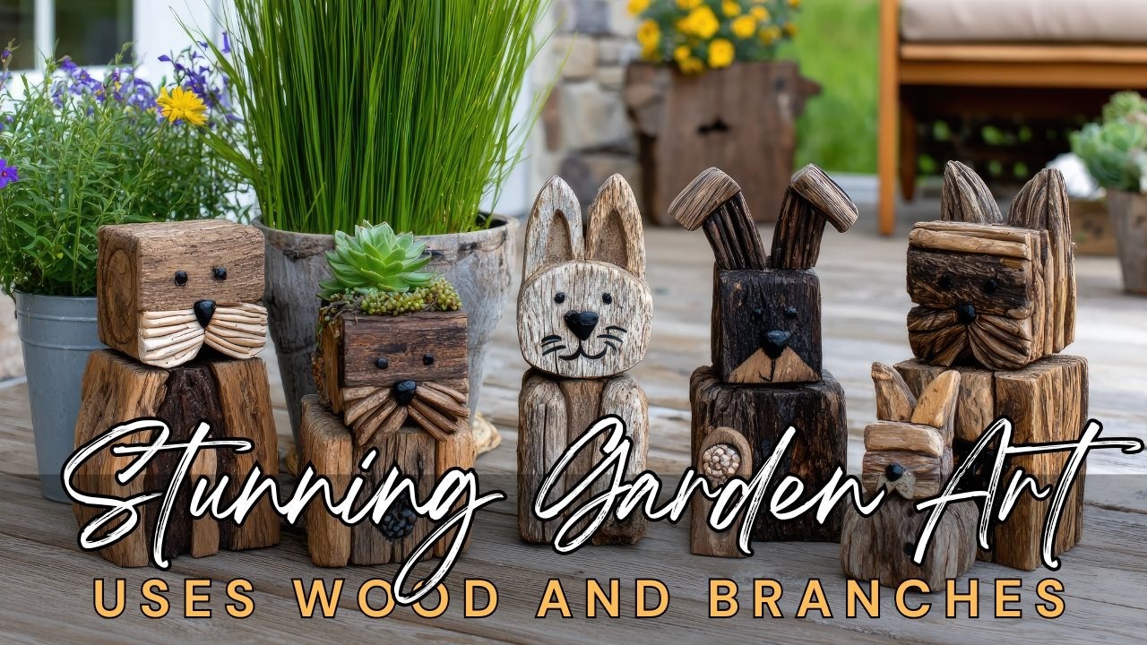 ☀🪵 Stunning DIY Garden Art Ideas Using Wood & Branches