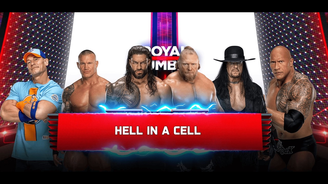 WWE2K25 - Rock vs Cena vs Lesnar vs Orton vs Roman vs Undertaker - WWE Royal Rumble #wwe2k25 #wwe