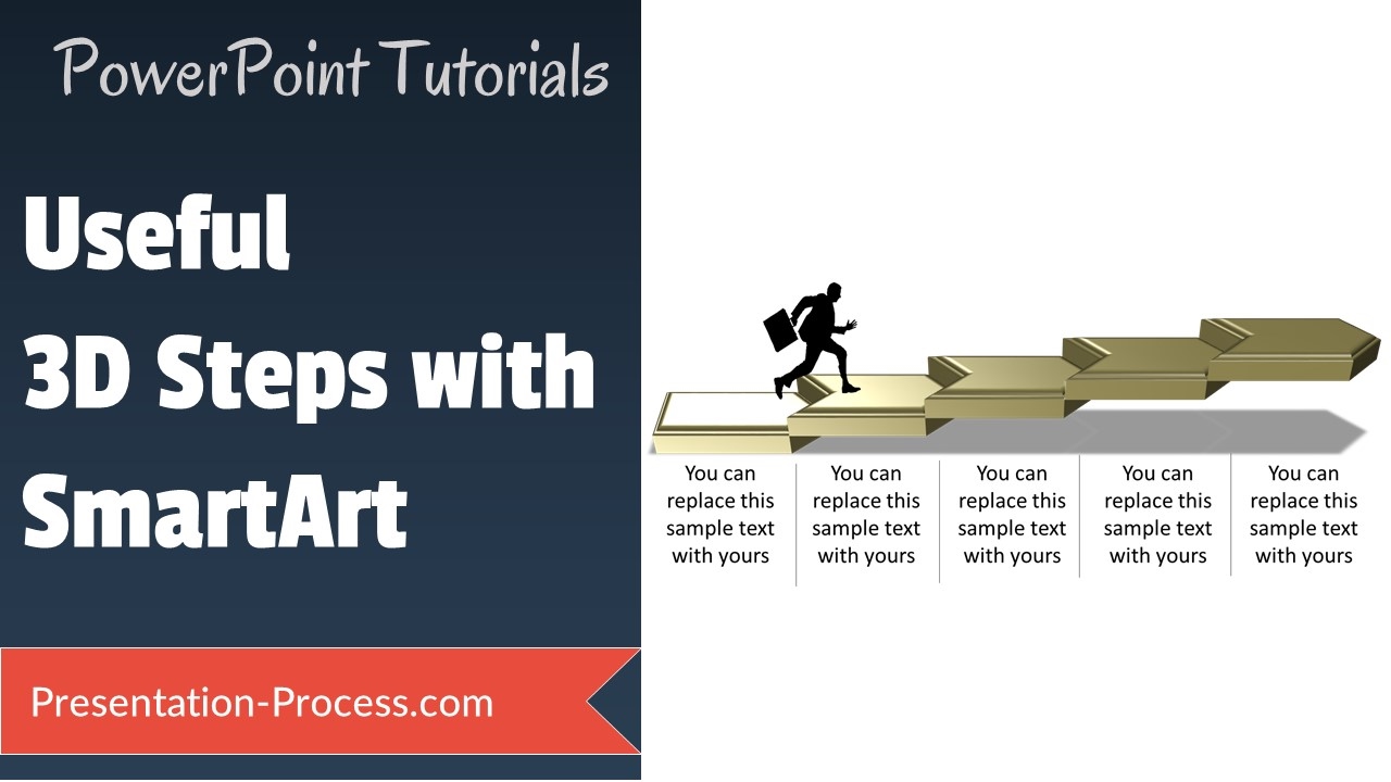 How to create 3D Steps with Smartart : (SMARTART SECRETS)