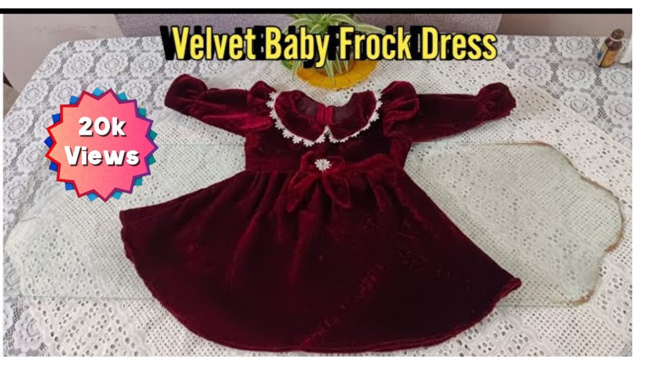 Velvet Baby Frock Dress || Christmas Special Dress  || Complete Tutorial of Cutting & Stitching