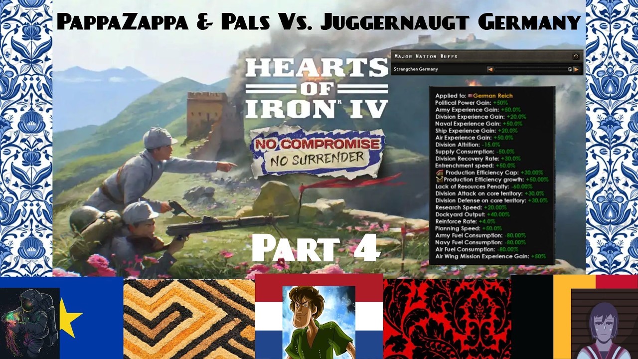 Hearts of Iron IV: Juggernaut Germany vs PappaZappa and Pals (Part 4)
