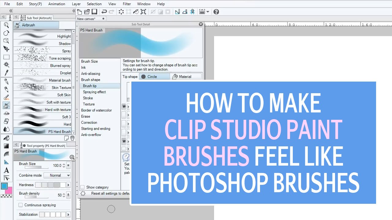 How To Make Clip Studio Paint Brushes Feel like Photoshop's Basic Round Brushes