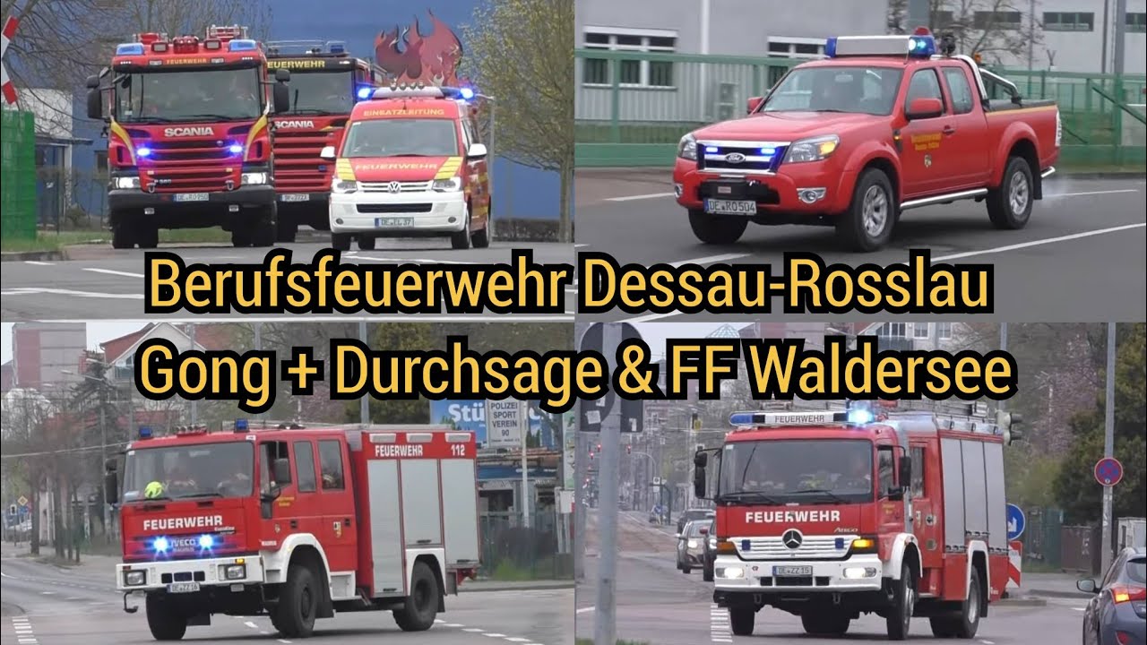 🚨 Alarmgong mit Durchsagen - Großeinsatz & mehr! Einsatzfahrten der BF Dessau-Roßlau & FF Waldersee!