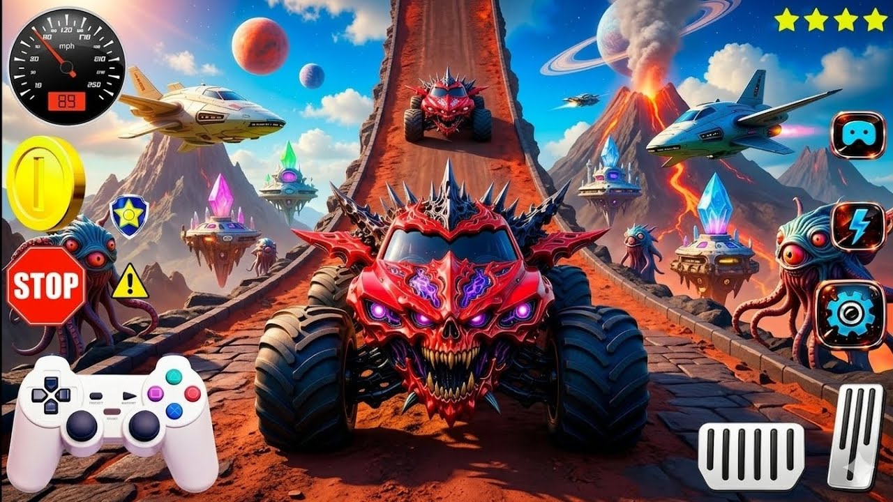🚨 Monster Truck Mega Ramp Extreme Racing💥Impossible Stunts & Crazy Crash Challenge |Android Gameplay