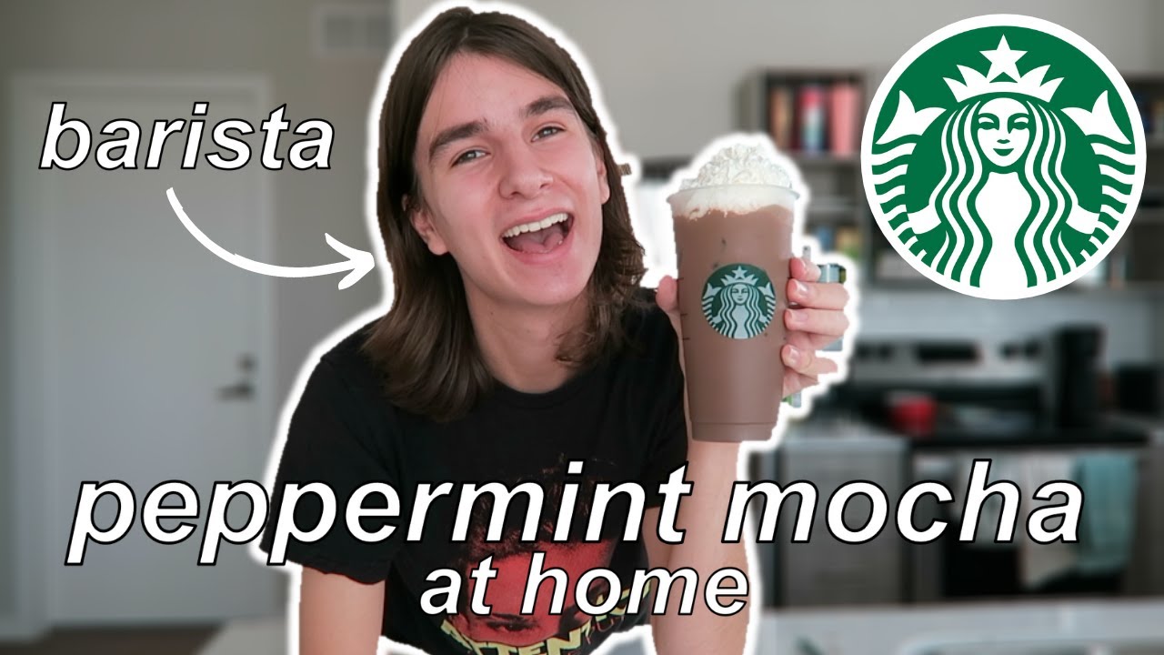 How To Make A Starbucks Peppermint Mocha At Home// by a barista