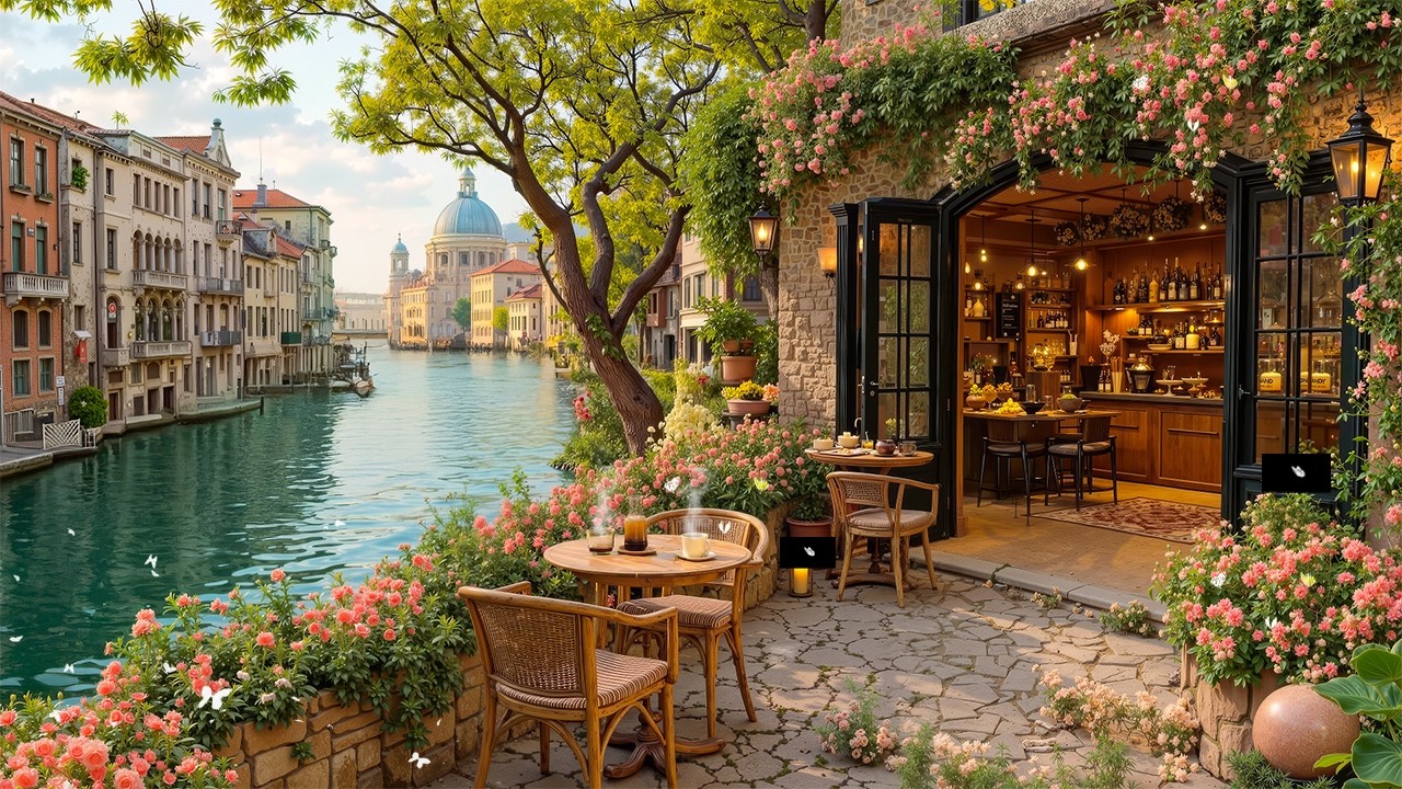 Relaxing Morning Jazz by the Venice Canal for Stress Relief🌸 Gentle Jazz Background Music for Work