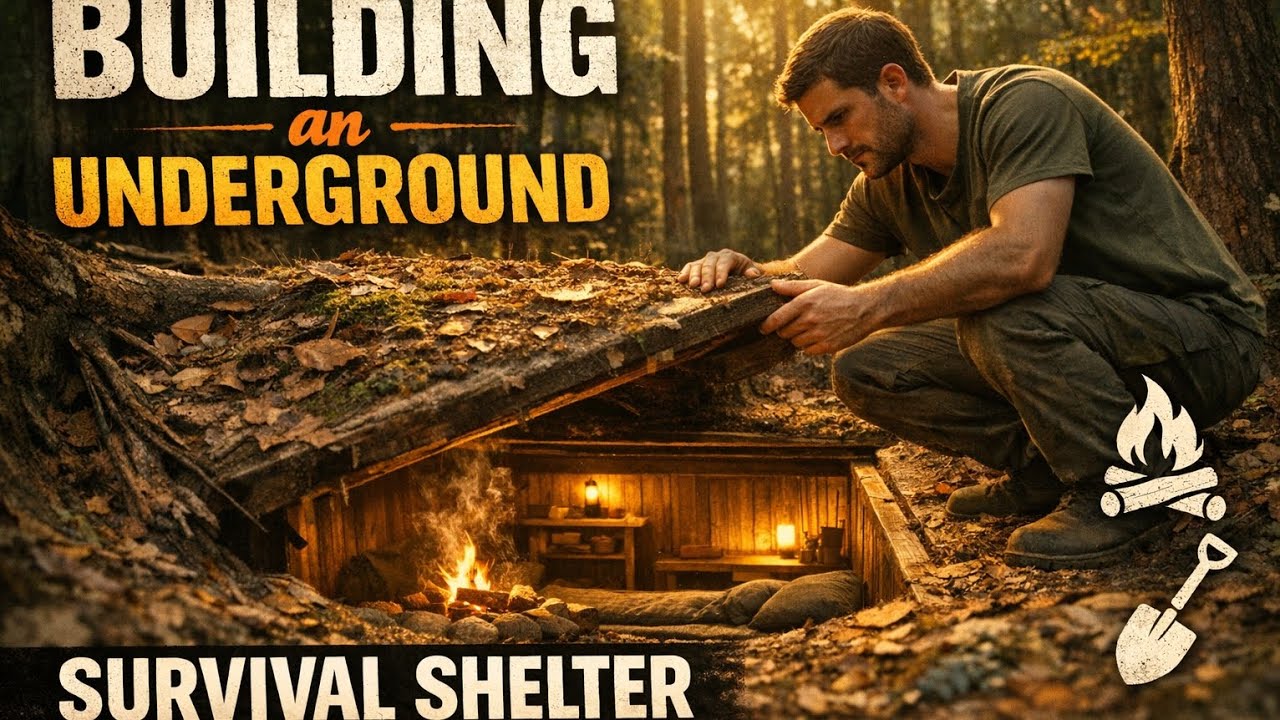 I Built a Secret Underground Modern Shelter in the Forest | Silent Survival ASMR”