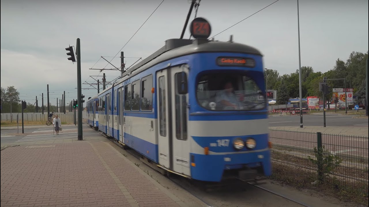 Poland, Kraków, tram ride from Kurdwanów P+R to Cmentarz Podgórski