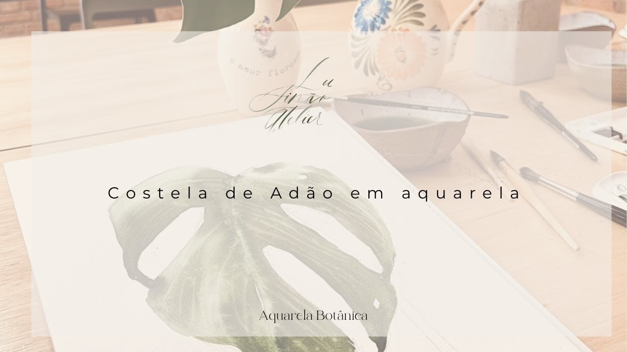 Costela de Adão em aquarela (Aquarela botânica)