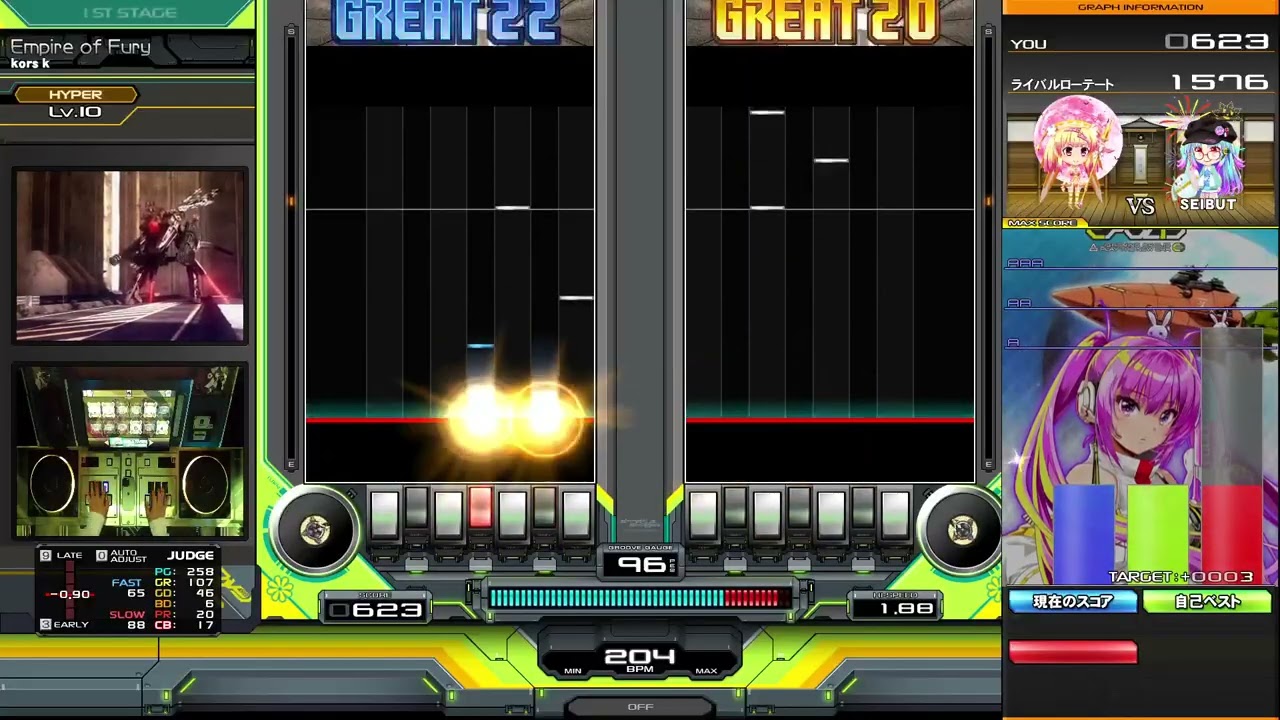 【beatmania IIDX】Empire of Fury / kors k DPHクリア【DP7段】