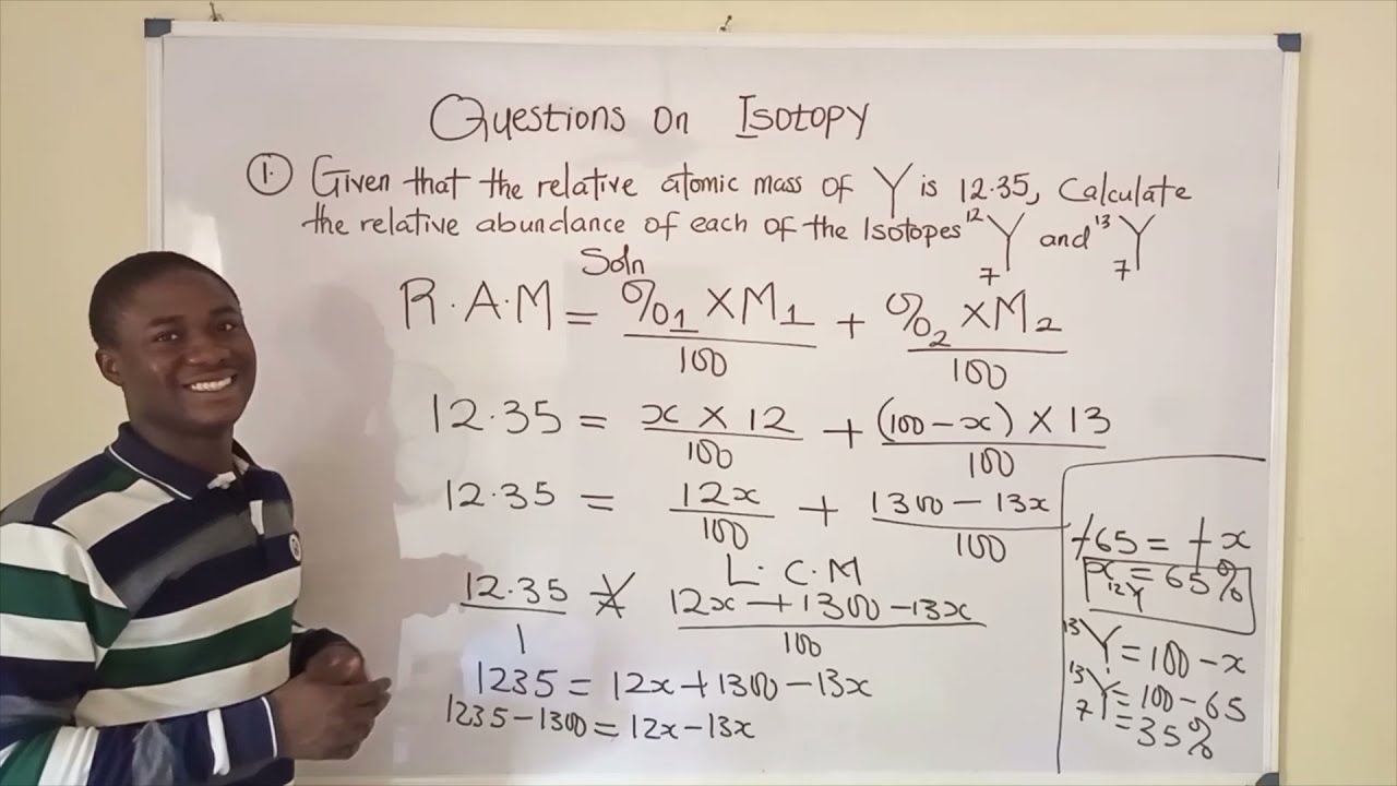 2025 Jamb Class on Percent Abundance of Isotopes Calculations