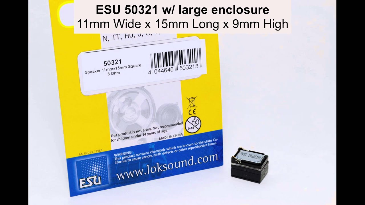 DCC-Sound Speaker/Sugar Cube/Enclosure Comparisons - Zimo ESU Streamlined Digitrax N/HO Scale