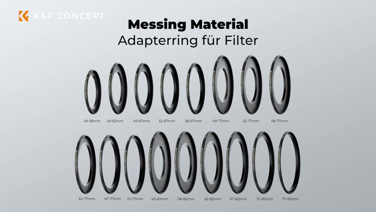 Einf&uuml;hrung des Brass Filter Adapter Ring, Step-Up Ring | K&F Concept Objektiv-Filter