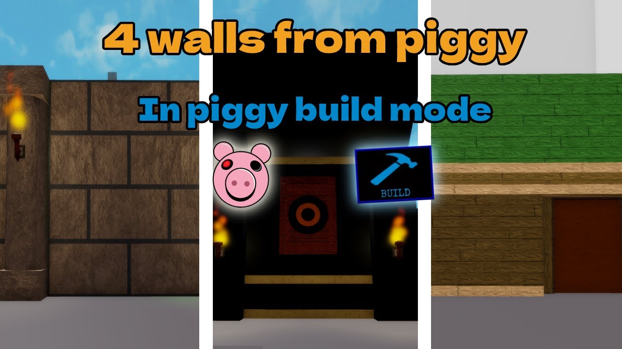 4 wall designs from piggy in piggy build mode (Insolence Castle)