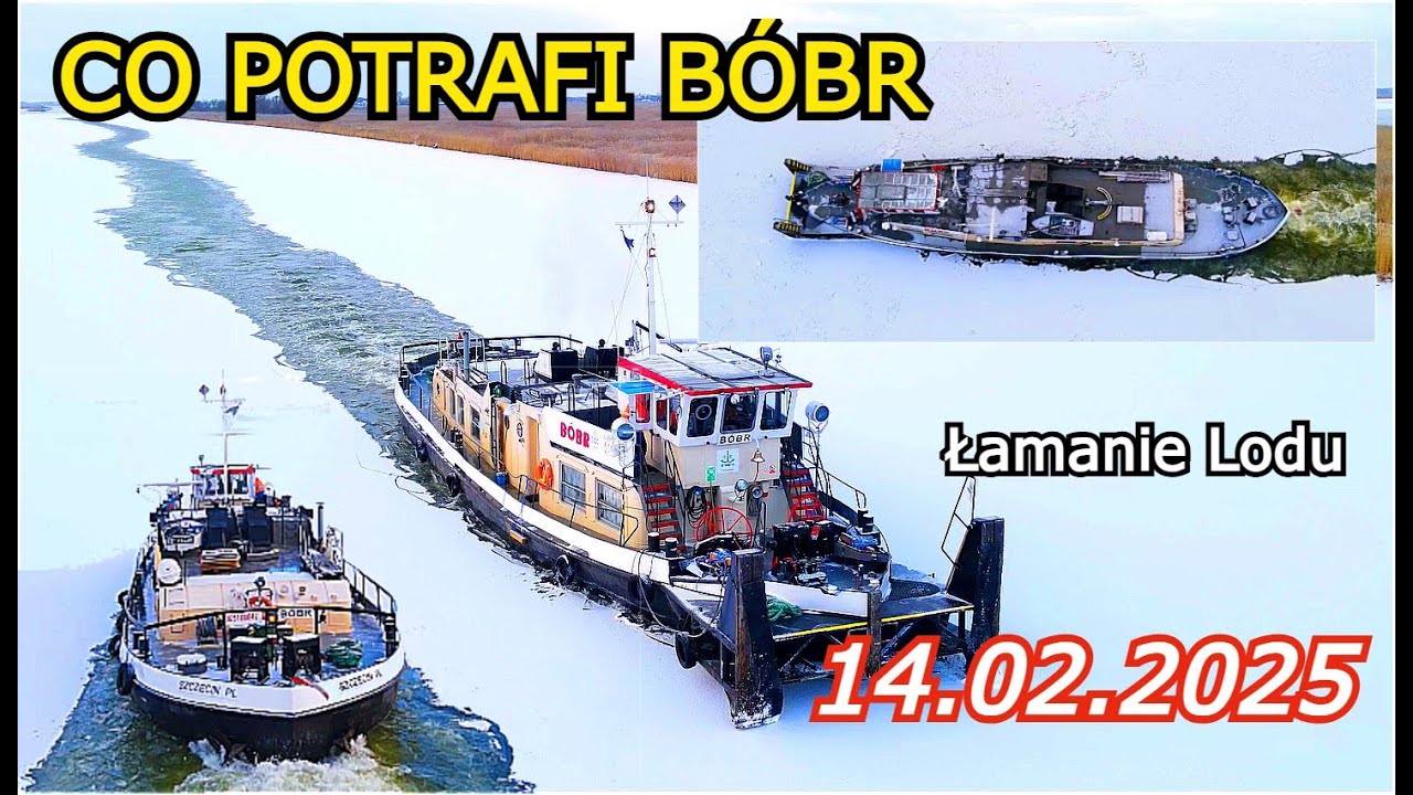 Co potrafi Holownik BÓBR -14.02.2025 Przedziera się przez Lód przez Zalew Wiślany