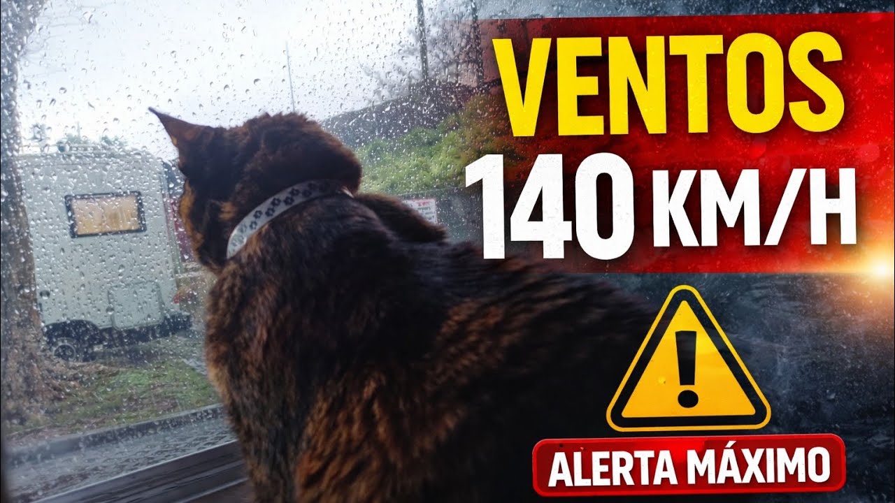 VENTOS DE 140 km/h ⚠️ IPMA em alerta máximo, presos na Autocaravana 
