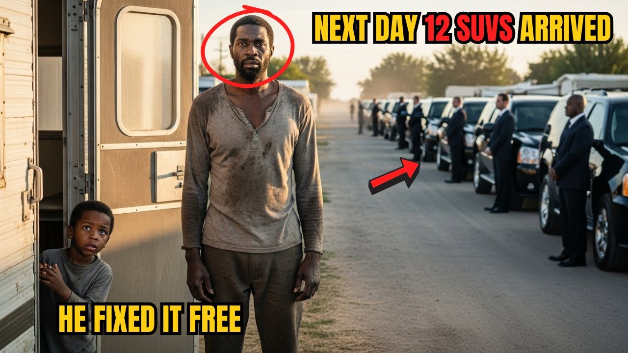 Struggling Black Dad Fixes an Engine for a Stranded Woman — The Next Day, 12 SUVs Arrive