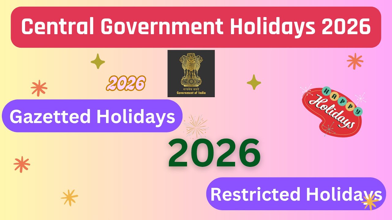 Central Government Holiday List 2026 || Government Holidays 2026 #advayainfo