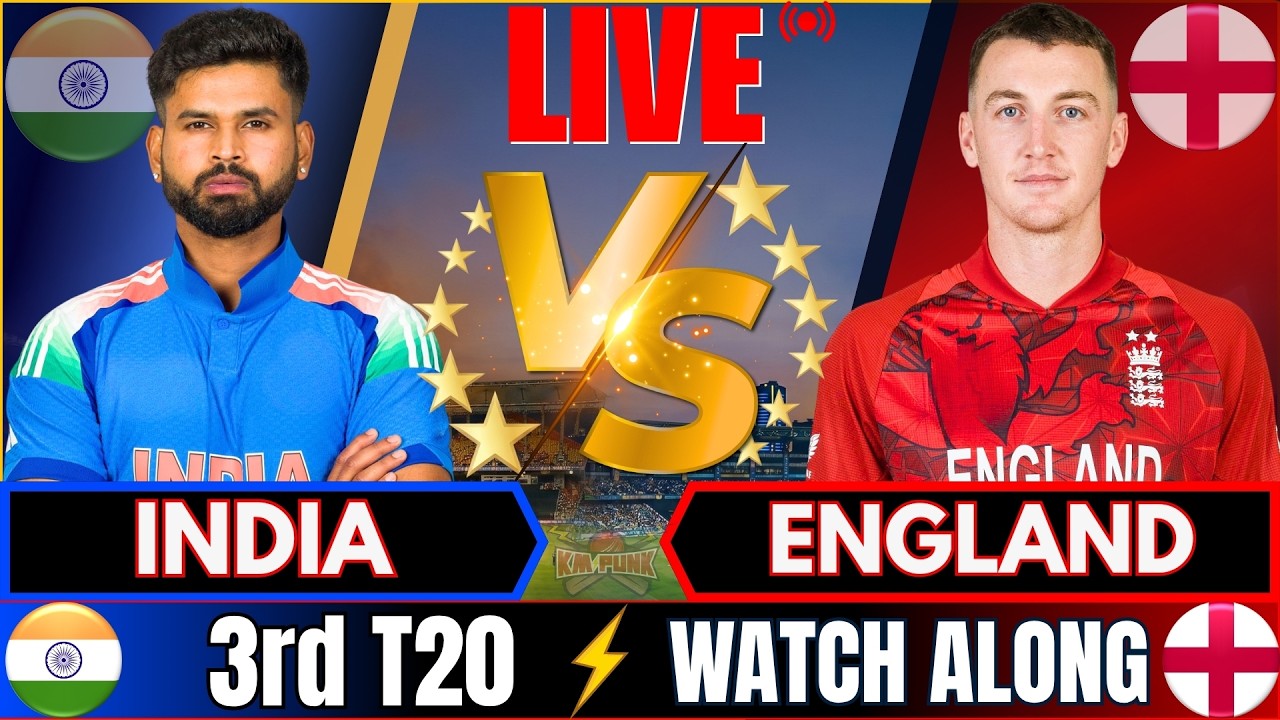 🔴LIVE: IND vs ENG, 3rd T20 | INDIA vs ENGLAND T20 Fan Chat, Live Cricket match today | Live score