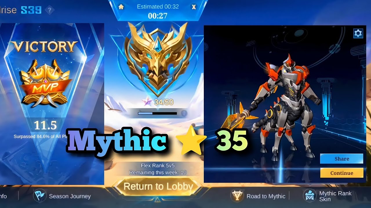 Road to Mythic Glory 🏆 Mythic (⭐ 35) Hylos build and gameplay 