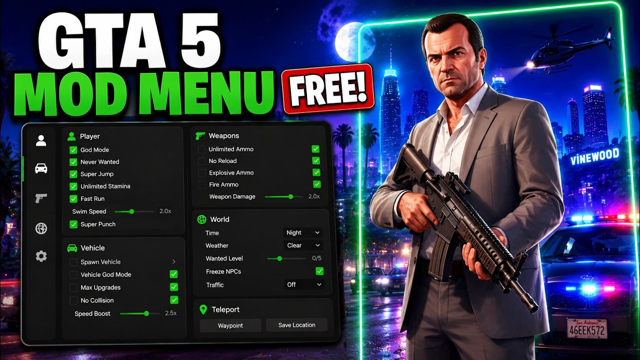 GTA 5 MOD MENU 2026 | Разблокируйте всё и доминируйте в каждой сессии (БЕСПЛАТНО)
