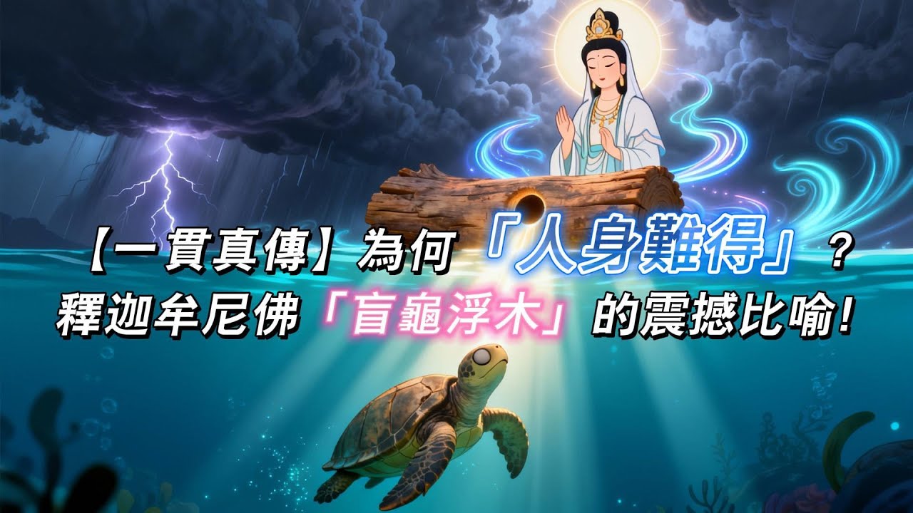 【一貫真傳】為何「人身難得」？釋迦牟尼佛「🐢 盲龜浮木」的震撼比喻！