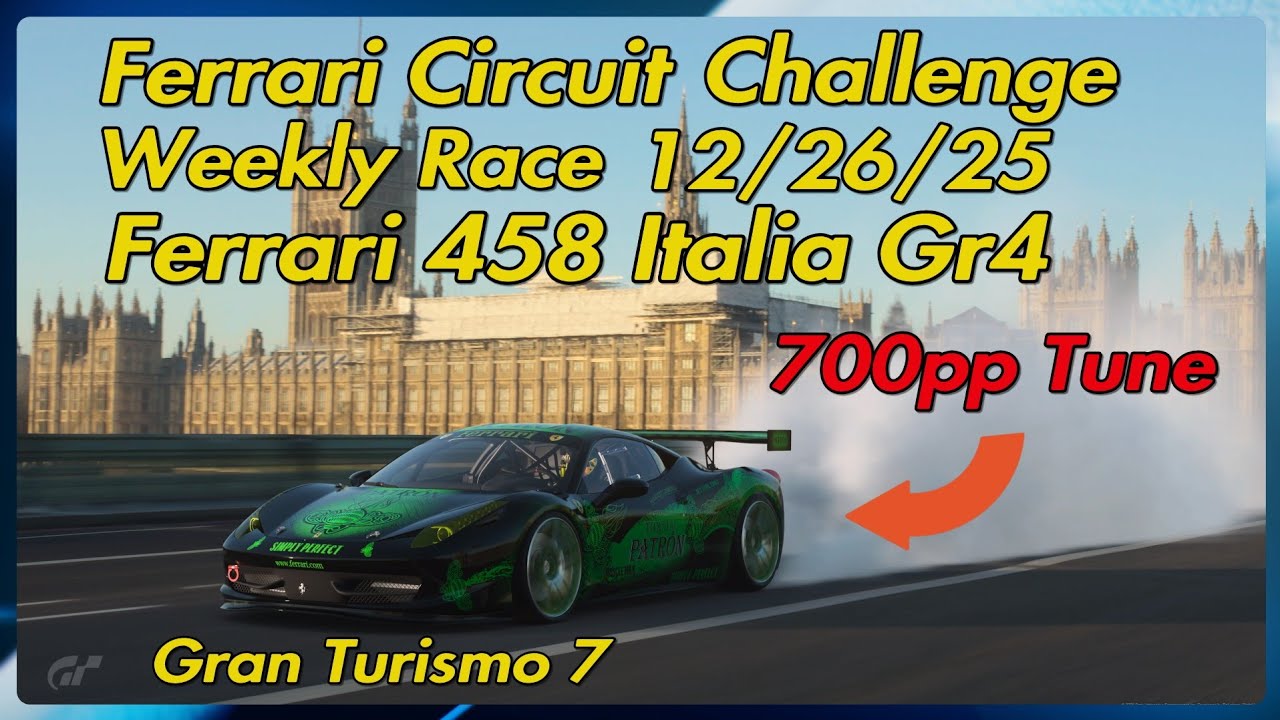 Ferrari Circuit Challenge Weekly Race 12/26/25 Ferrari 458 Italia Gr4 Tune