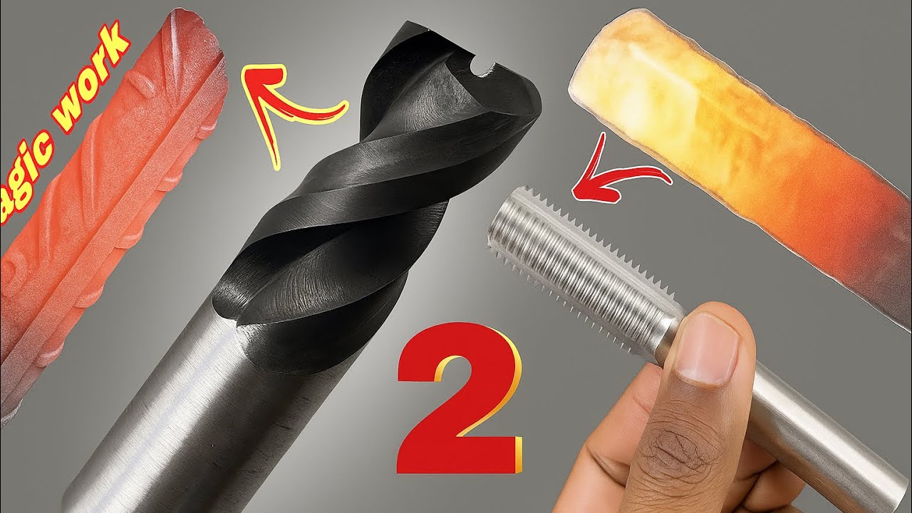 Making a Steel Cutting  And Threading Bit tool in old iron rod | New tool Making ideas 