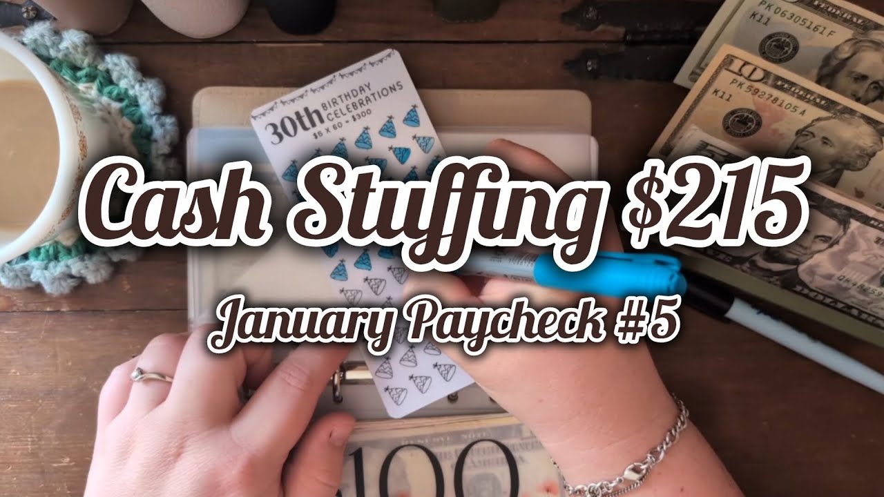 Last Paycheck of January • Cash Stuffing and Savings Challenges 