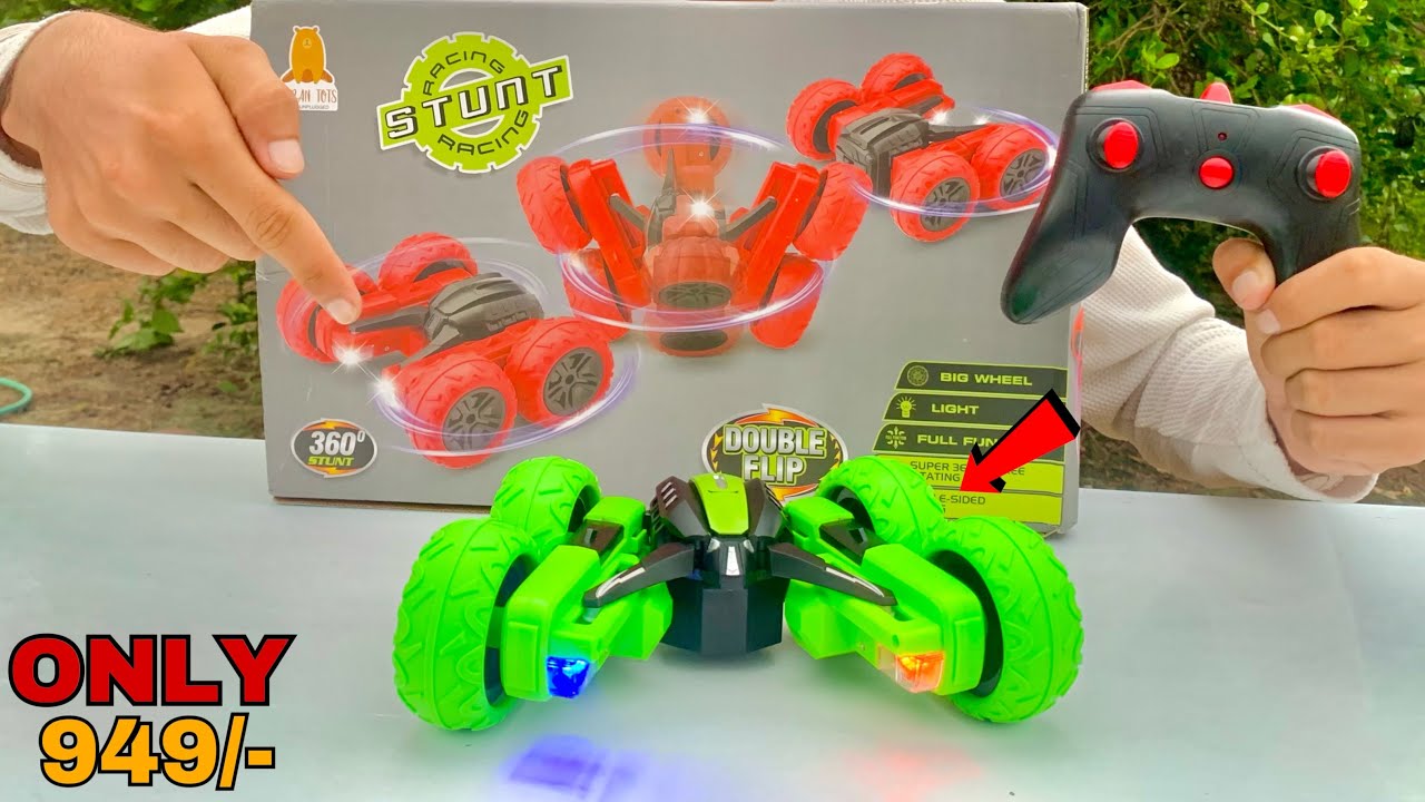 360&deg; Rotating Stunt RC Car with Double-Sided Driving & Lights(Green) Unboxing&Testing​@MKRModified