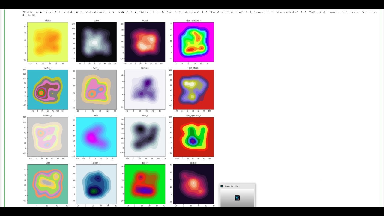 Kernel Density Estimation Art Generator, Python, Seaborn