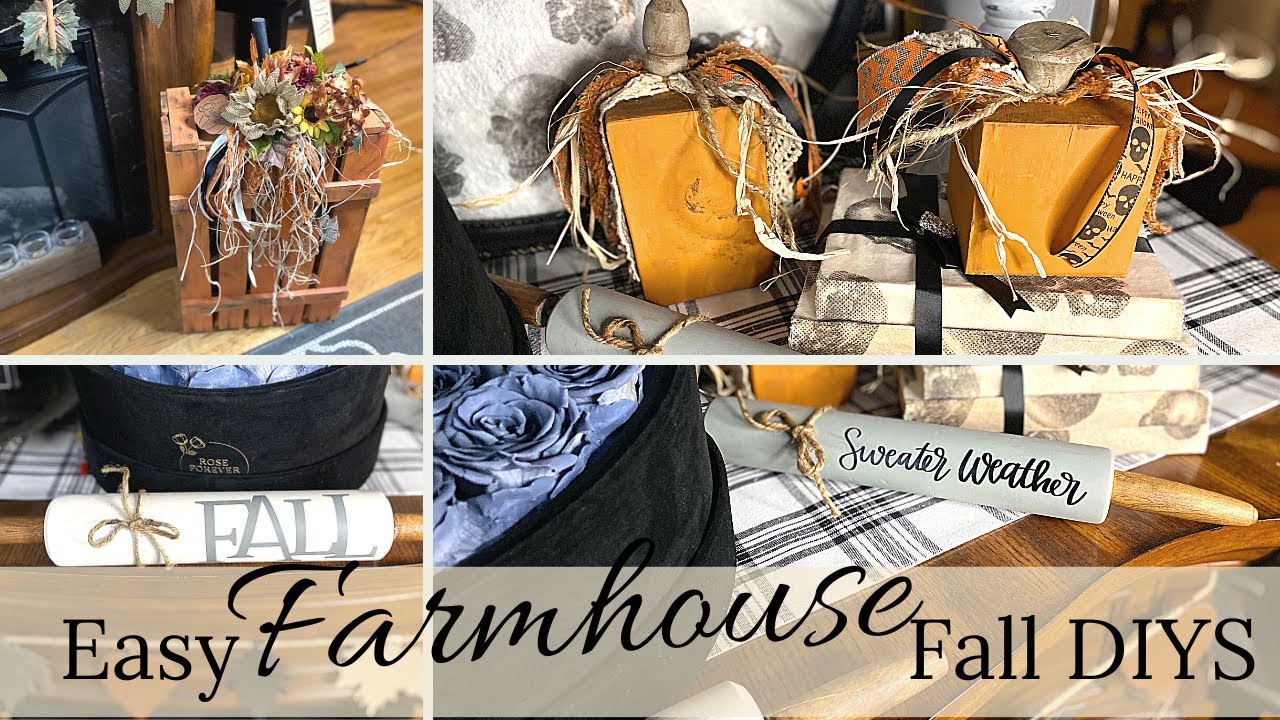 🍂FARMHOUSE FALL DIYS ~ Quick and Simple Autumn Décor ~ Autumn DIYS 🎃 Fall Thrift Flips ~ Upcycles