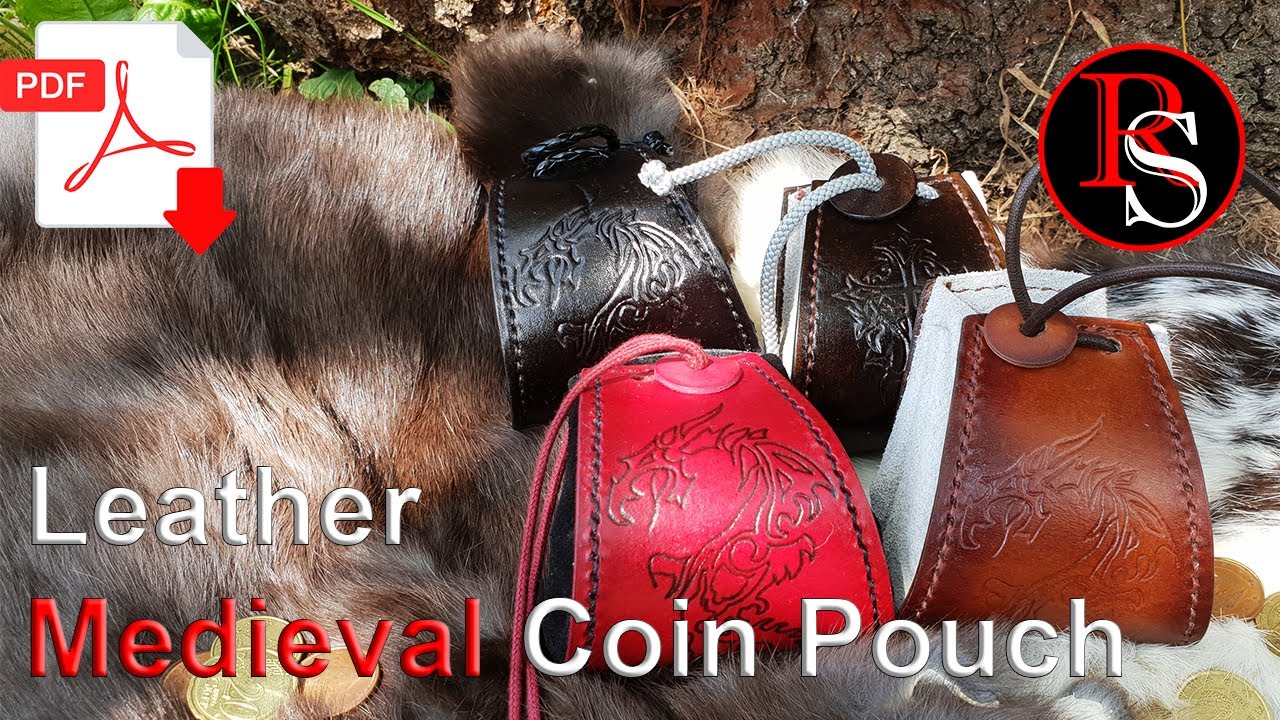 How To Make A Drawstring Leather Pouch  With .pdf Pattern - Leatherworking