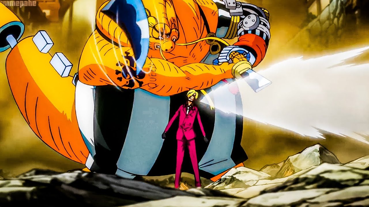 Sanji broke Queen's Sword with His Face Without Haki Exoskeleton Sanji - One piece 1053 English SUB