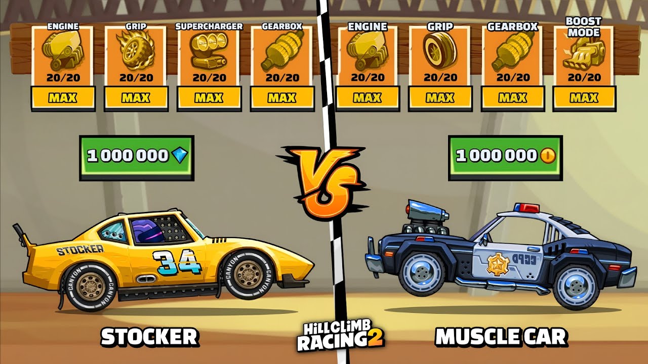 STOCKER vs MUSCLE CAR 🤩 THIS WAS UNEXPECTED 😨 - Hill Climb Racing 2