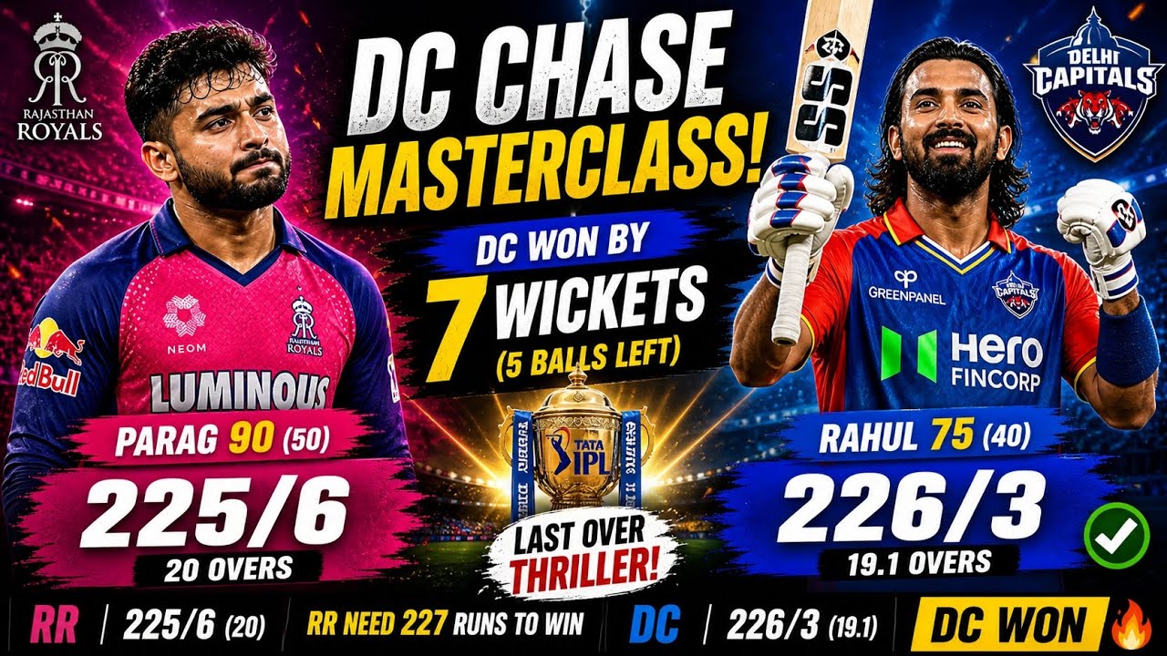 DC Chase Masterclass 🔥 | 226 Chase Completed 😱 | RR vs DC Full Match Highlights IPL 2026
