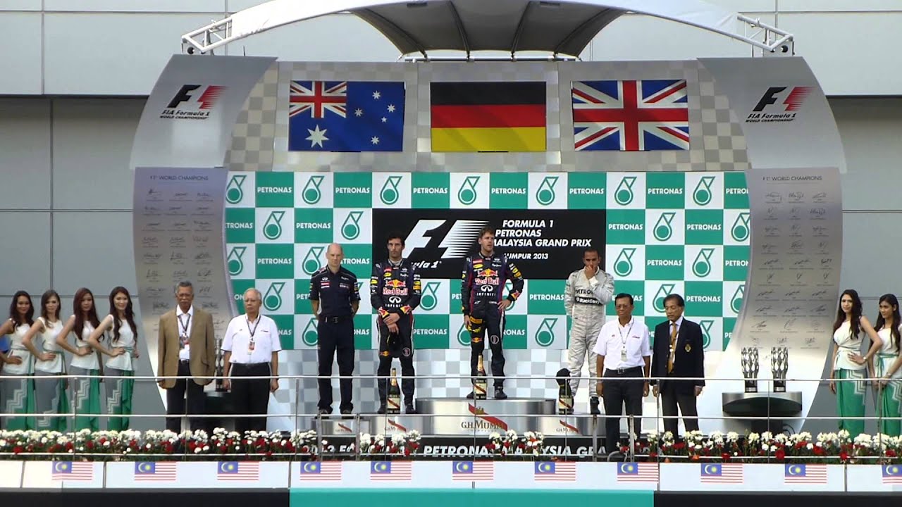 The podium of Formula 1 PETRONAS MALAYSIA GRAND PRIX 2013