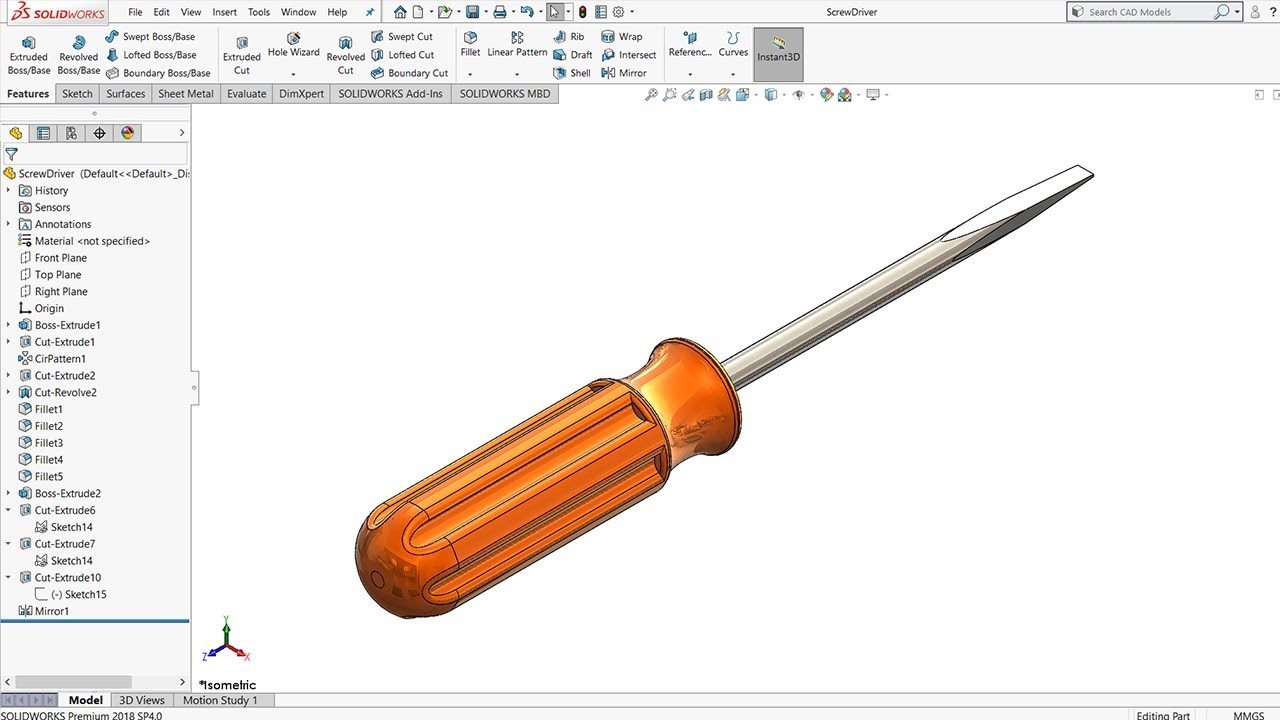 Screwdriver Solidworks Tutorial
