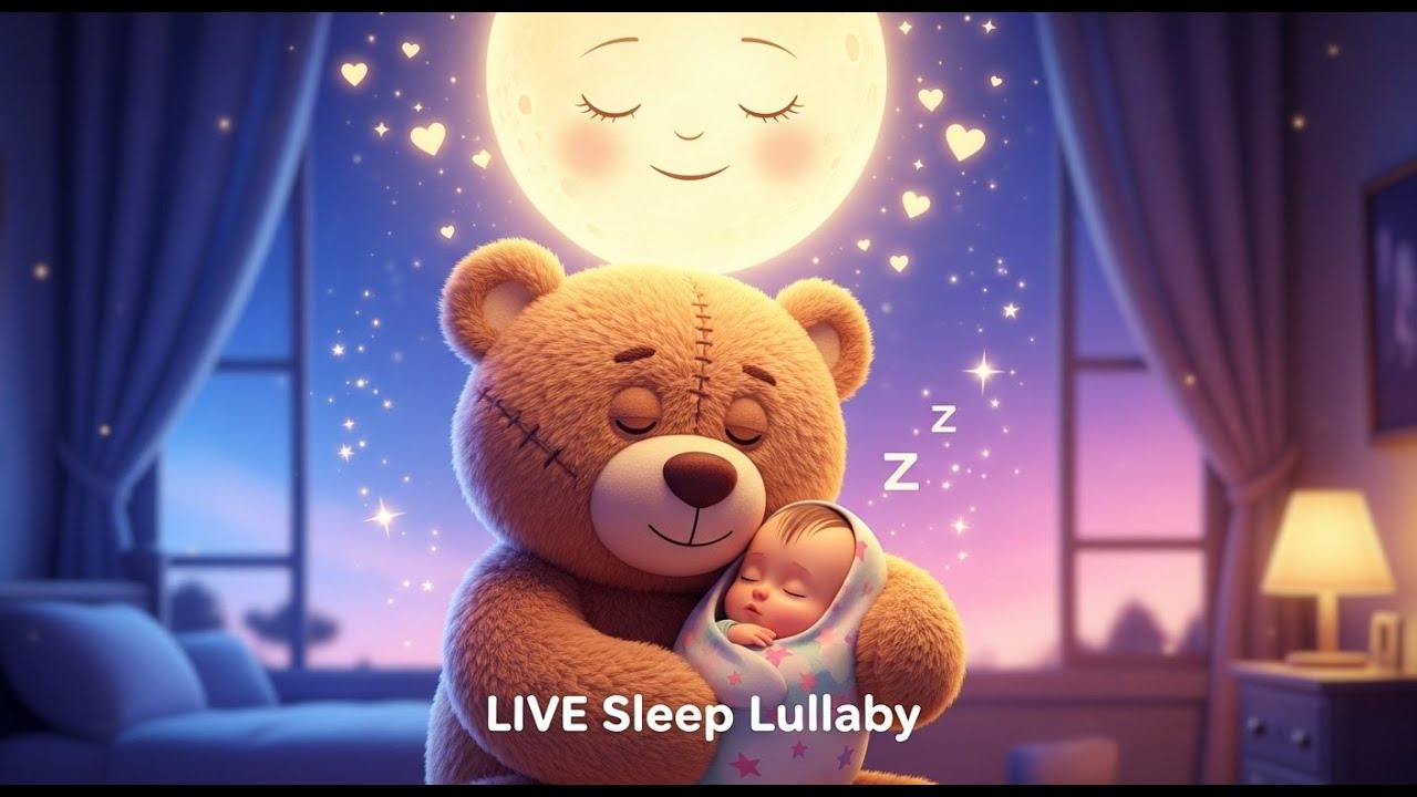 Twinkle Moon Lullaby 🌙 | 3 Hours Baby Sleep Music for Deep Night Sleep  | Kids Learning Stream