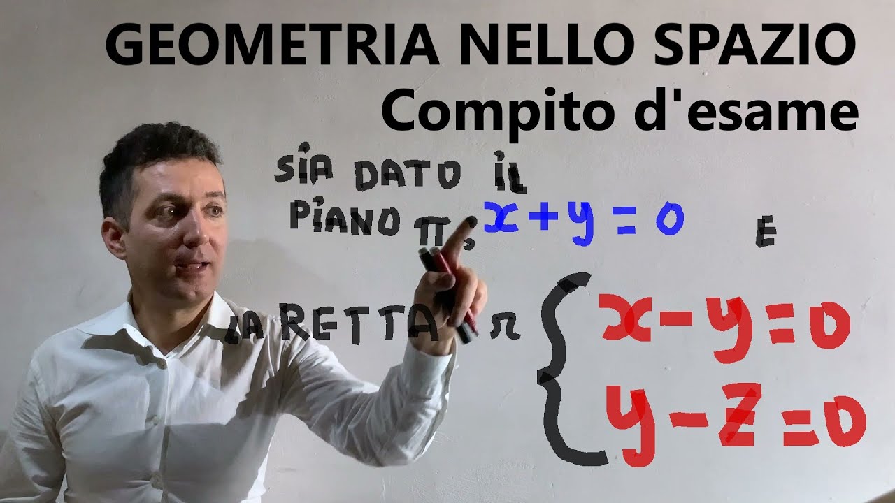 Esercizio compito esame geometria nello spazio. Retta simmetrica rispetto un piano e altro .