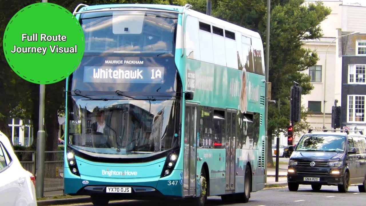 Brighton & Hove Buses 1A Full Route Journey Visual- Mile Oak to Whitehawk | YX70OJE 335