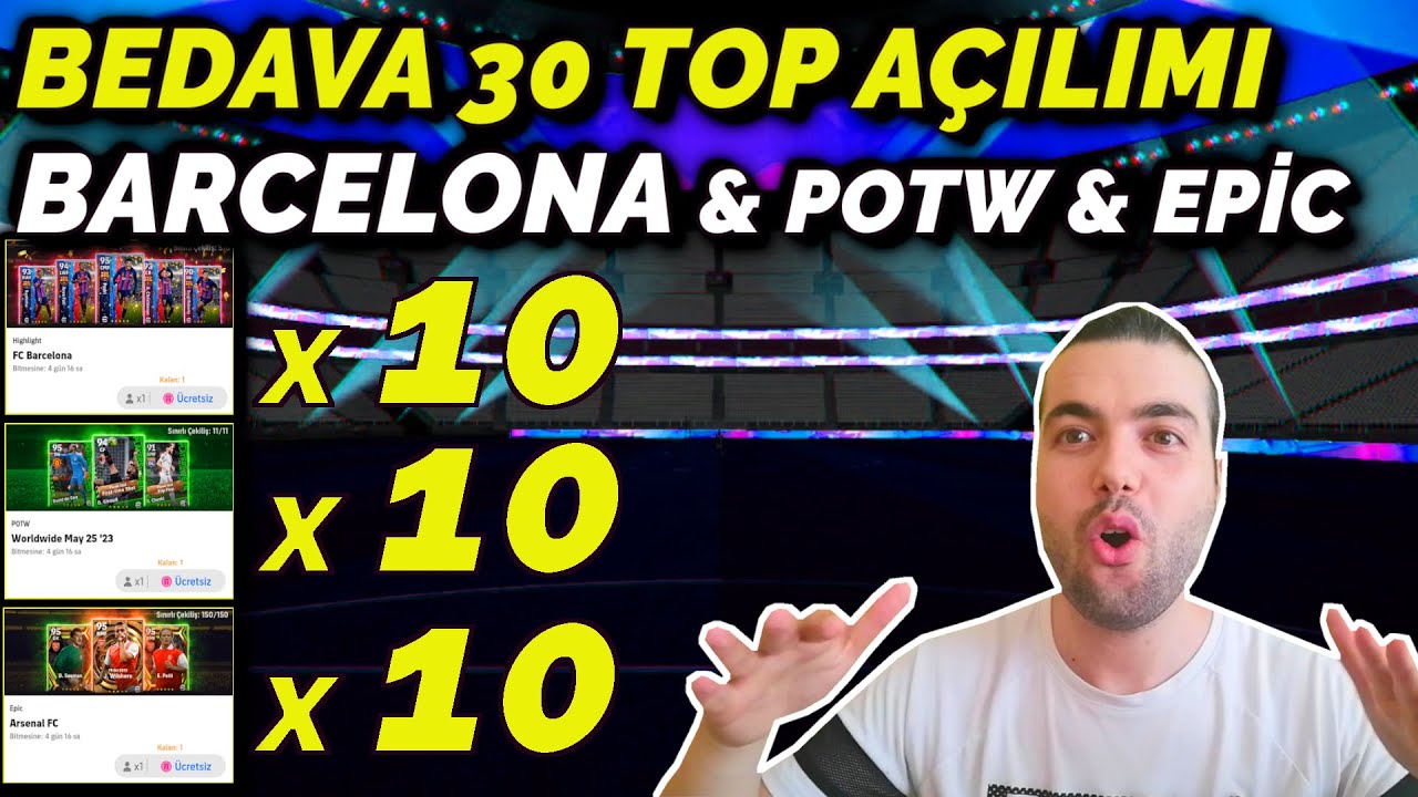 BEDAVA 30 TOP AÇILIMI 🔥 3 SORU 3 TAHMİN #2 (eFootball 2023 Mobile Ücretsiz Paket Açılımları )
