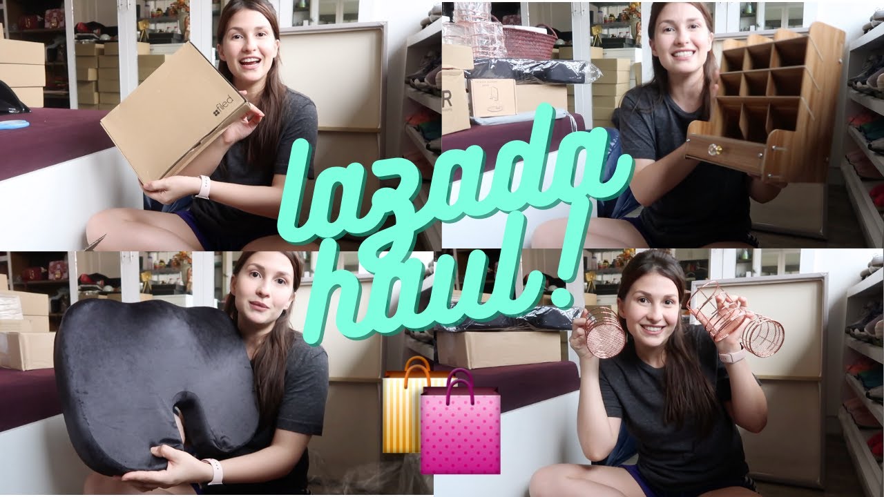HUGE LAZADA HAUL! (desk organizer, humidifier, seat cushion, vacuum etc.) + SURPRISE! ;)